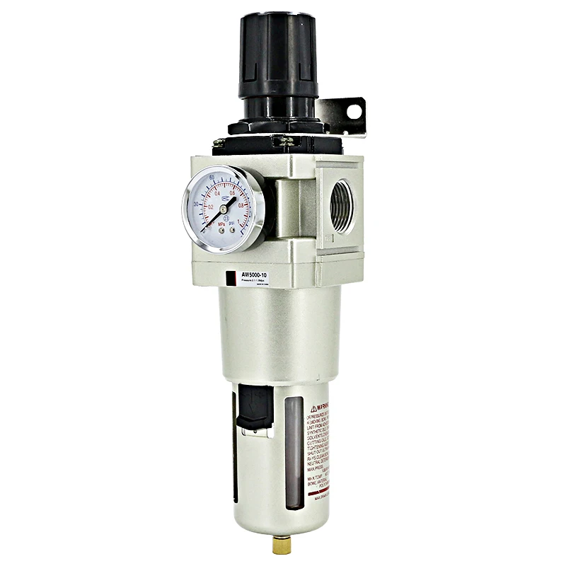 AW5000-06 AW5000-10 Manual Drainage Pneumatic Air Filter And Pressure Regulator Unit Cover Automatic Drain Air Treatment