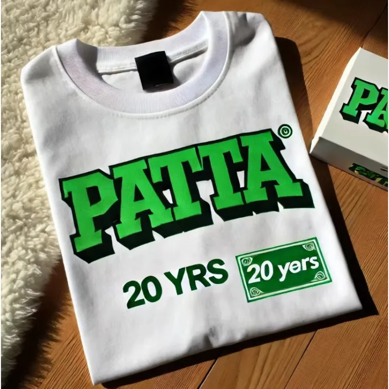 PATTA Chlorophyll 20 Years Anniv T-shirt Black Unisex Fashion Street Wear Pure Cotton Skin-friendly Soft Breathable Sports