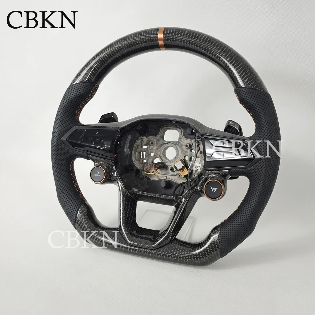 Real Carbon Fiber Steering Wheel For Seat Leon FR Cupra MK4 Arona Ateca Leon  2023-2026 Steering Wheel Customized