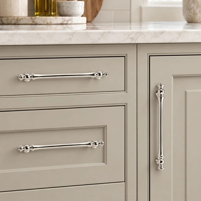 Cabinet Pull 2 Pack, Aluminum Metal Long Handles with Two Mounting Posts for Kitchen Cupboards, Drawer Fronts, and Wardrobe M4YD