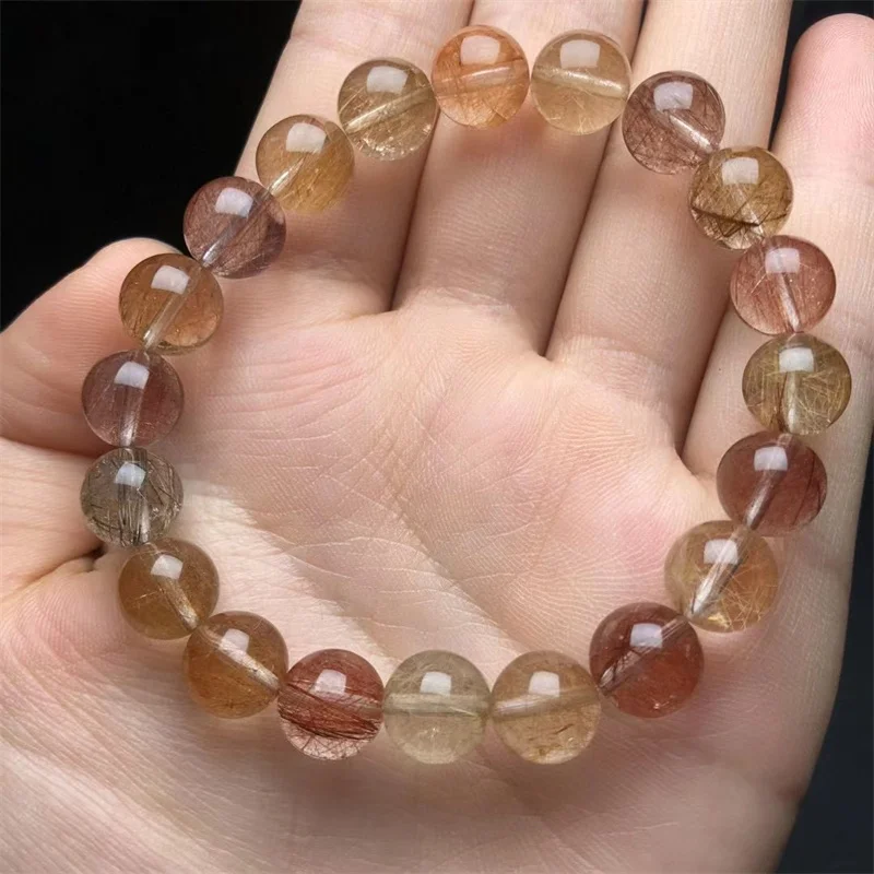 Natural Colored Hair Quartz Bracelet String Charms Strand Women Men Exquisite Jewelry Gift Healing Crystal Energy Gift 1pcs