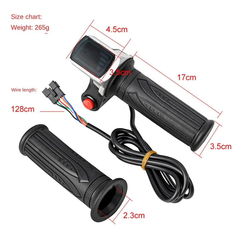 4X Throttle sepeda elektrik Universal dengan layar LCD Handle Throttle untuk 36V Twist Throttle Scooter e-bike suku cadang