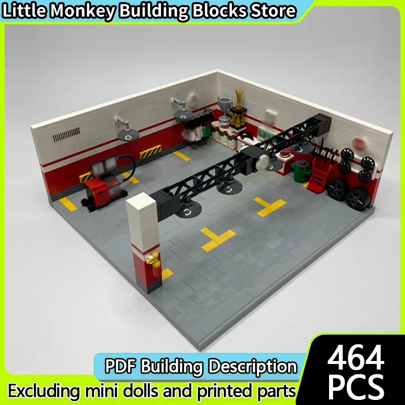 

City Street View Model MOC Building Bricks Garage Display Diorama Modular Technology Children Holiday Gifts Assemble Toys Suit
