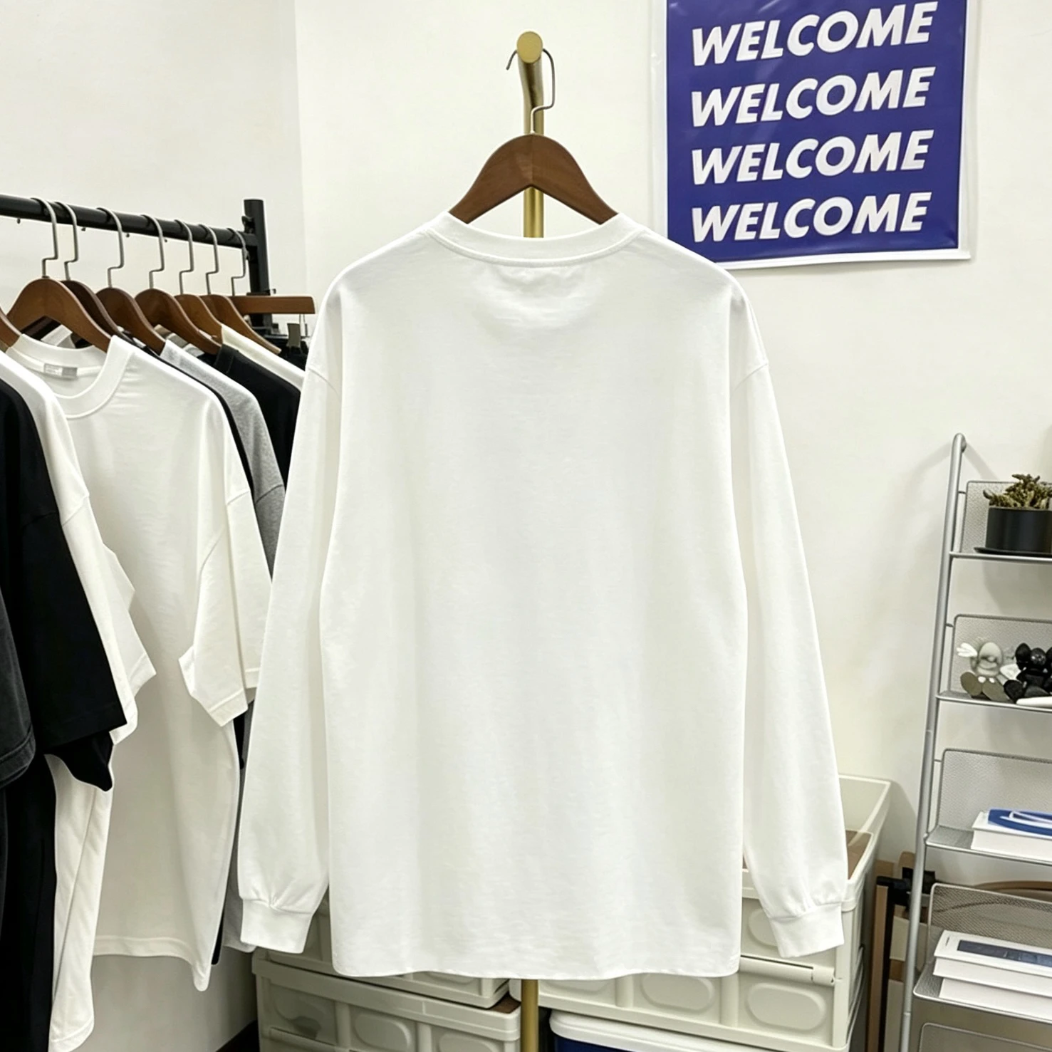 Depressed Rich Second Generation BAD CHILDHOOD Band Portrait Long Sleeve Men's T-shirt Cotton Casual round Neck Tee