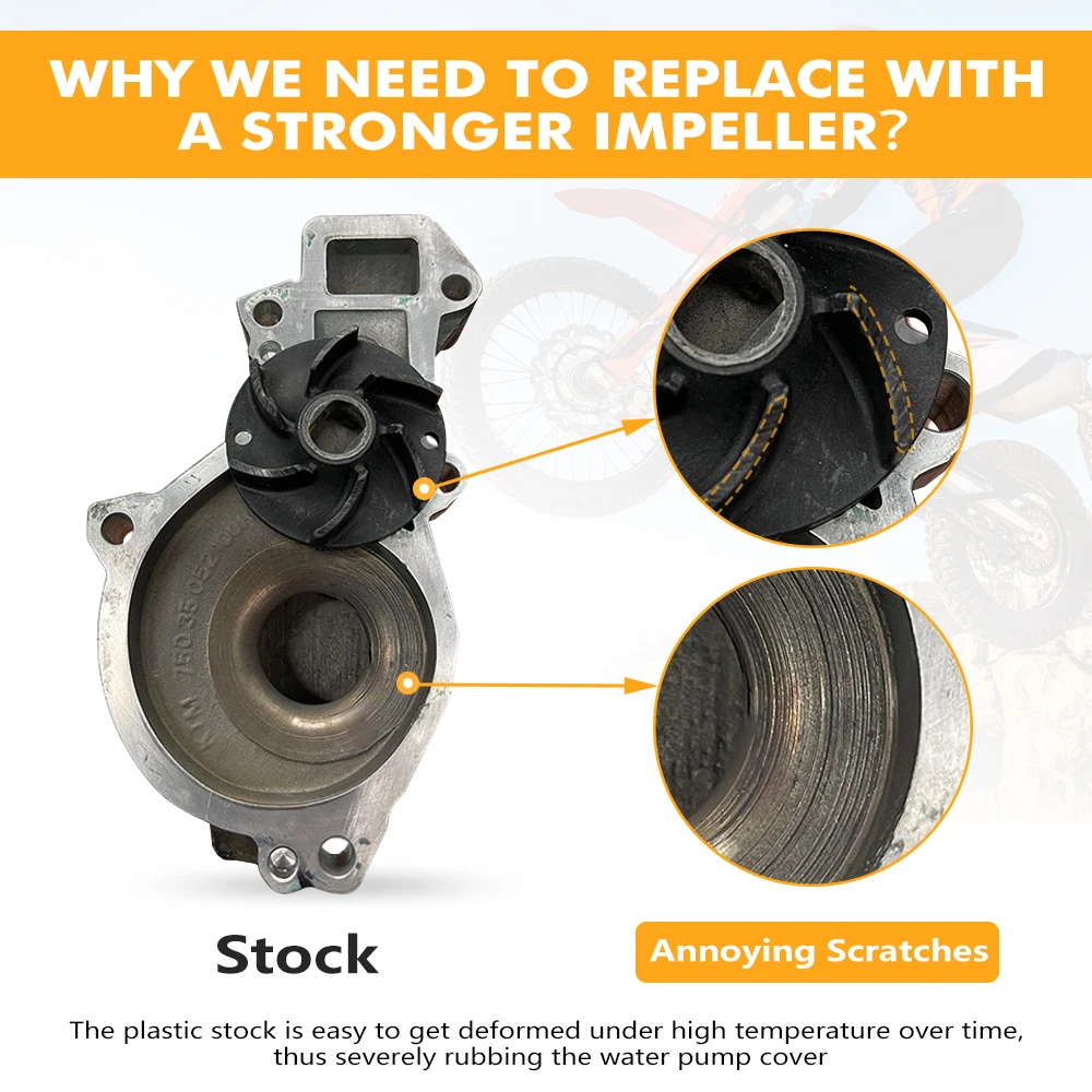 ل KTM 690 SMC/R 690 إندورو/R 08-23 ارتفاع تدفق مضخة المياه برودة المكره مجموعات ربط السيراميك الارضي ل Husqvarna 701 إندورو 701 Supermoto 16-23 #3