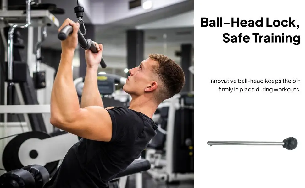 Sturdy Steel Weight Stack Pin Fitness Gym Barbell Attachment Secure Lock for Home Exercise Equipment