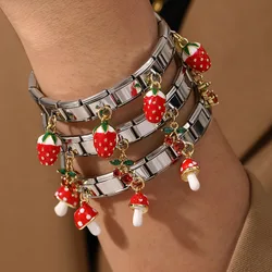 1pc Stylish And Simple Titanium Steel Inset Synthetic Zircon Pendant Square Module Bracelet, Suitable For Women's Daily Wear