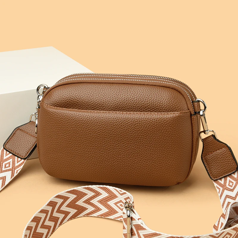 

Fashion Women's Leather Crossbody Bag Multi-Pocket Shoulder Bag Casual Handbag for Daily Use Lightweight & Stylish Traveling Bag