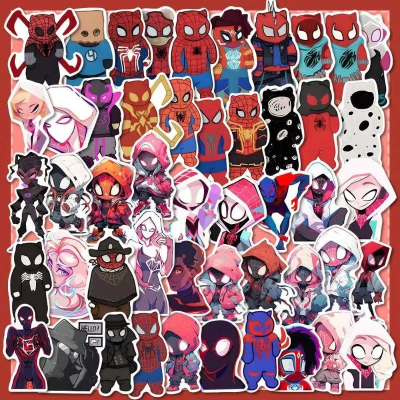 50pcs Spider-Man Gwen diy graffiti stickers creative personality mobile phone water cup suitcase waterproof decorative stickers