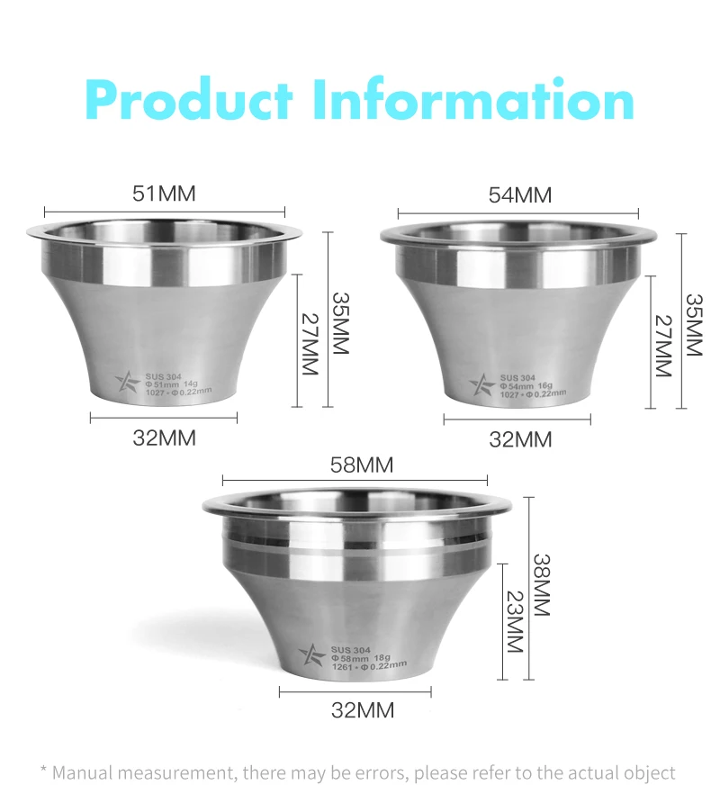 Alikisscafe Siebträgerkorb mit variablem Durchmesser, Step-Down-Konvex-Billet, 51 mm, 54 mm, 58 mm, Kaffee-Espresso-Zubehör, Barista-Werkzeug – Detail 9