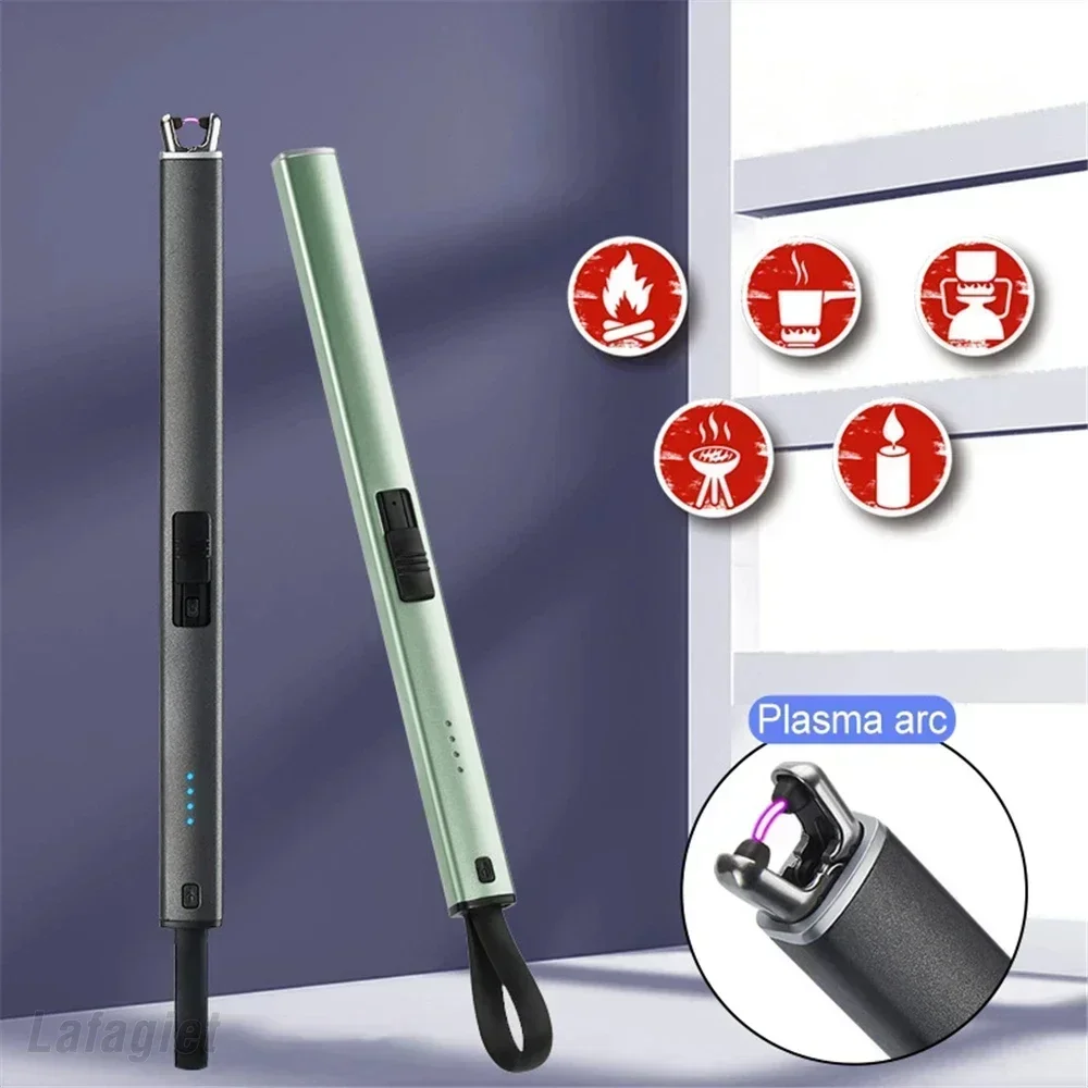 

Pen Type Plasma Pulse Single Arc Lighter With Safety Lock Kitchen Gas Stove Windproof Electronic Ignition Stick USB Charging