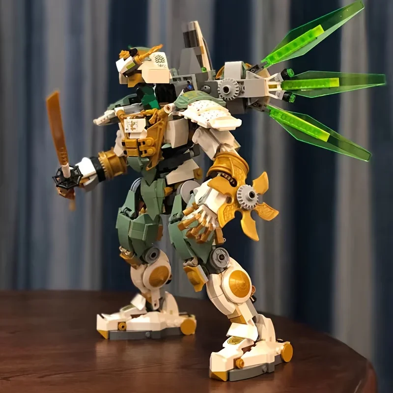 942pcs Green Wing Titan Mech Building Blocks Christmas Birthday Gift