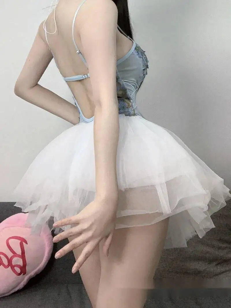 Sweet Transparent Fluffy Skirt Mesh Short Skirt Cosplay For Women Wholesale Clothes Lace Fashion Korean Women Mini Skirts D1PD