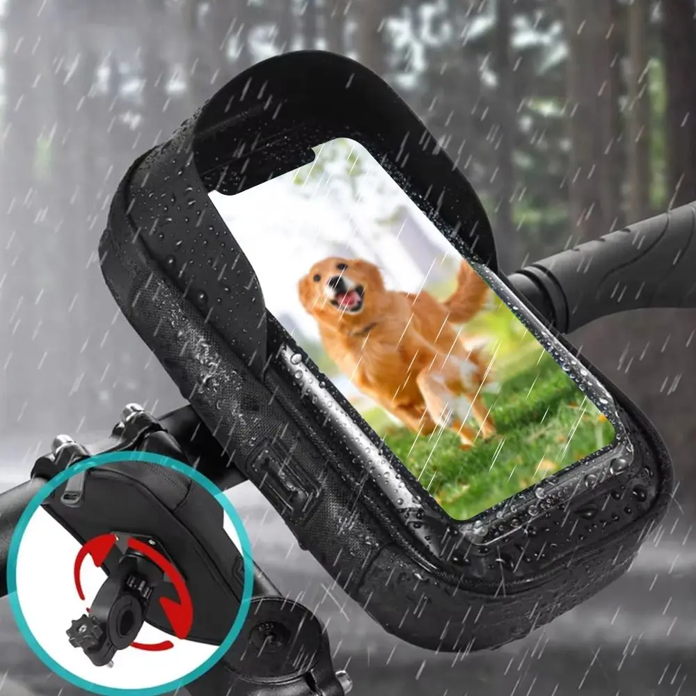 

Waterproof Smartphone Bracket 360° Rotation Touch Screen Mobile Phone Stand Bag Rainproof Bike Bag