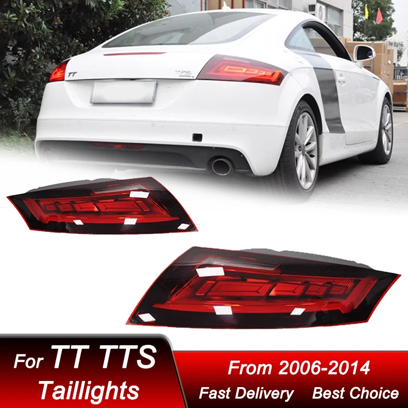 

Стайлинг автомобиля Задние фонари для Audi TT TTS 2006-2014 Новый стиль 2023, полностью светодиодный задний фонарь, динамический указатель поворота, задний фонарь в сборе