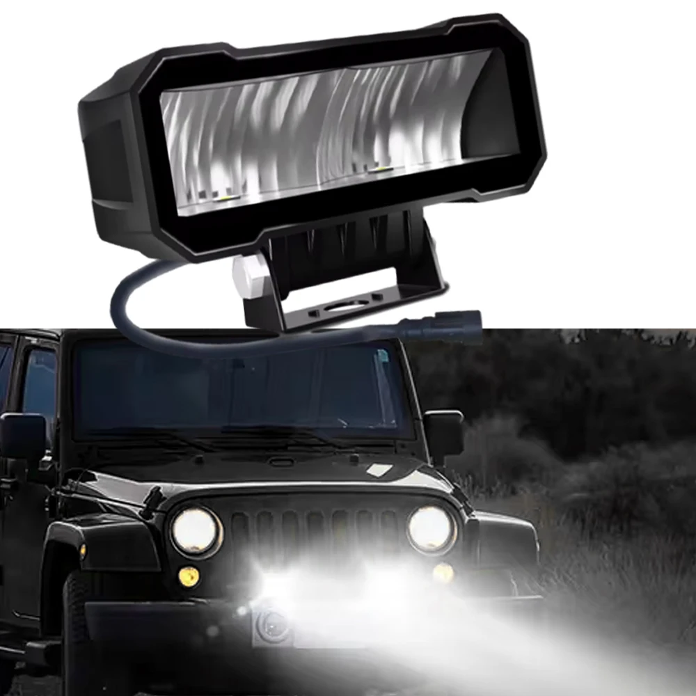 

1pc 9-30V transparent cover white light 5-inch work light spotlight suitable for ATV SUV, car, truck