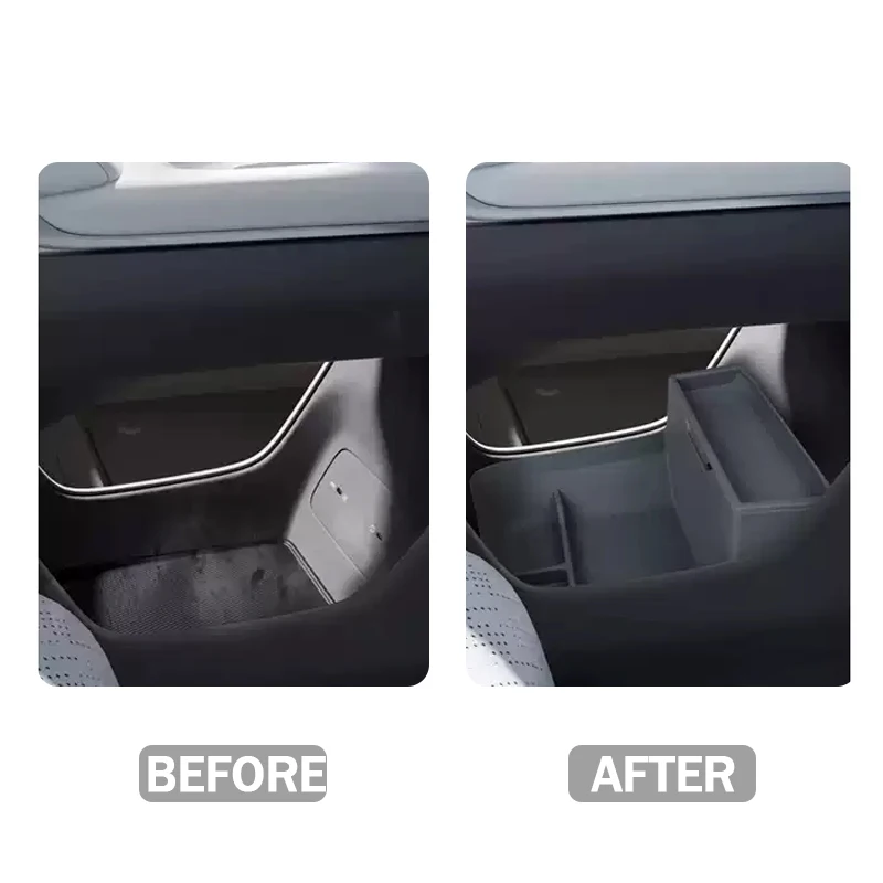 Per ZEEKR 7X 2024 + Console centrale Bracciolo Scatola portaoggetti inferiore Scatola organizer in silicone a doppio strato Aggiornamento interno Accessori auto