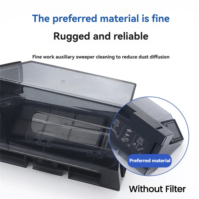 AT02-Dust Box For Ecovacs Deebot X8 Pro Plus / T80 Vacuum Cleaner Parts Replacement Parts Trash Dust Box