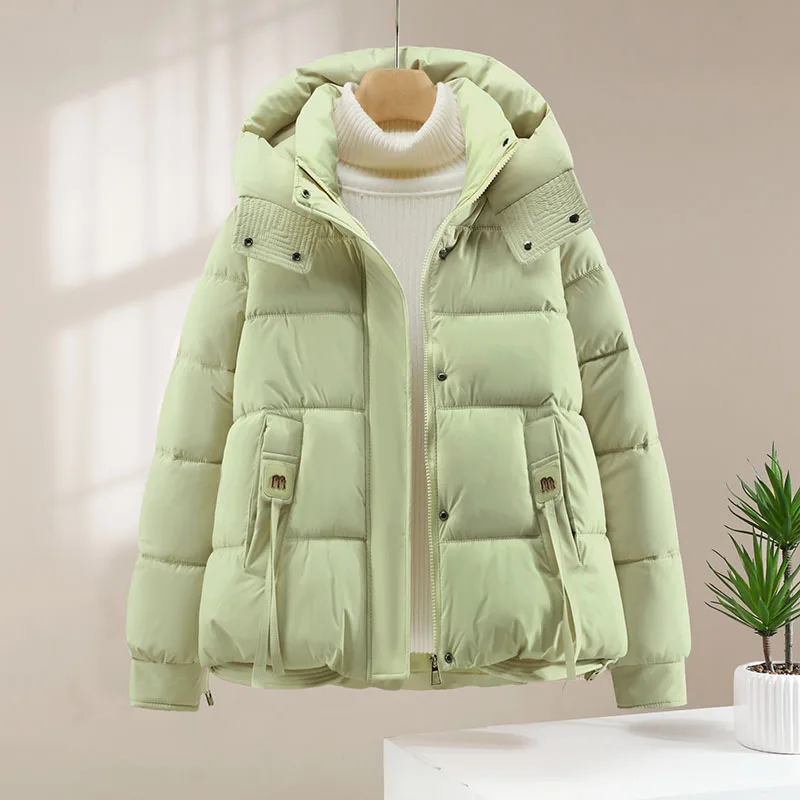 

2025 New Women's Winter ort down Cotton Jaet Loose Anti-Aging Faionable Thiened Warm Cotton Coat Outerwear