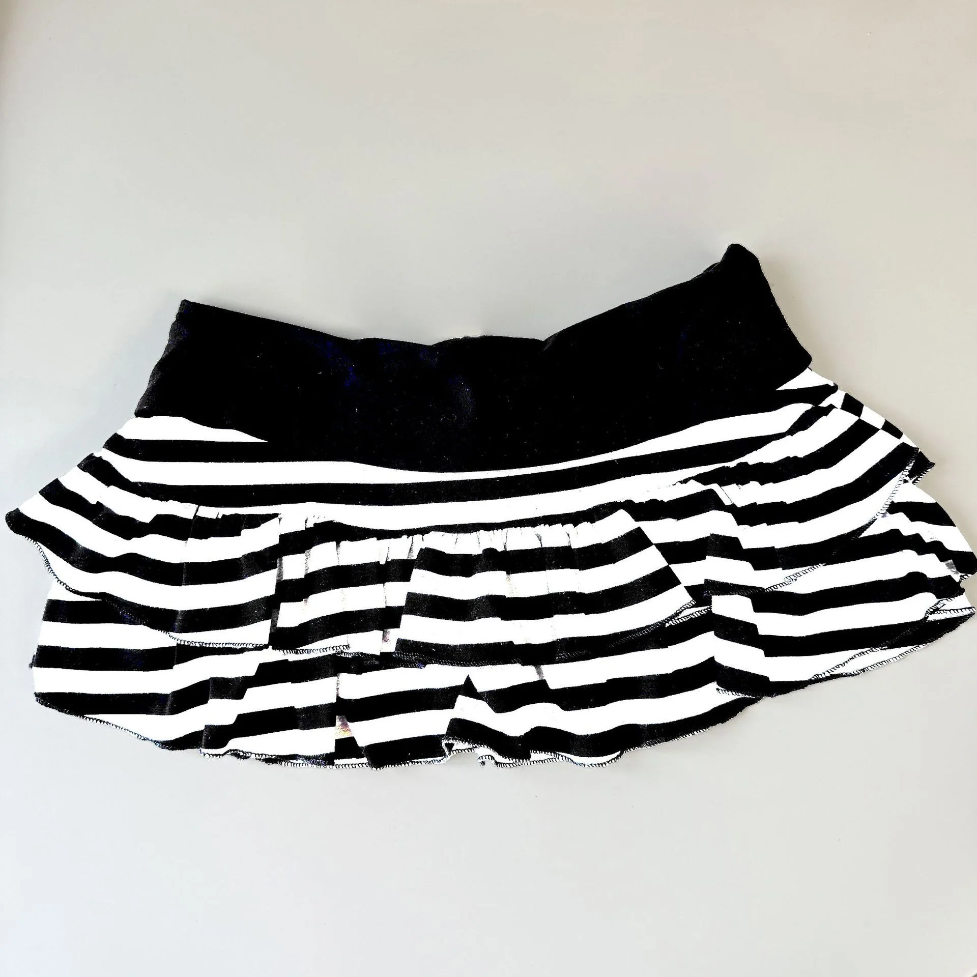 Summer Y2K Japanese and Korean sweet style niche spicy girl versatile mini skirt sexy fashion striped contrasting A-line short s