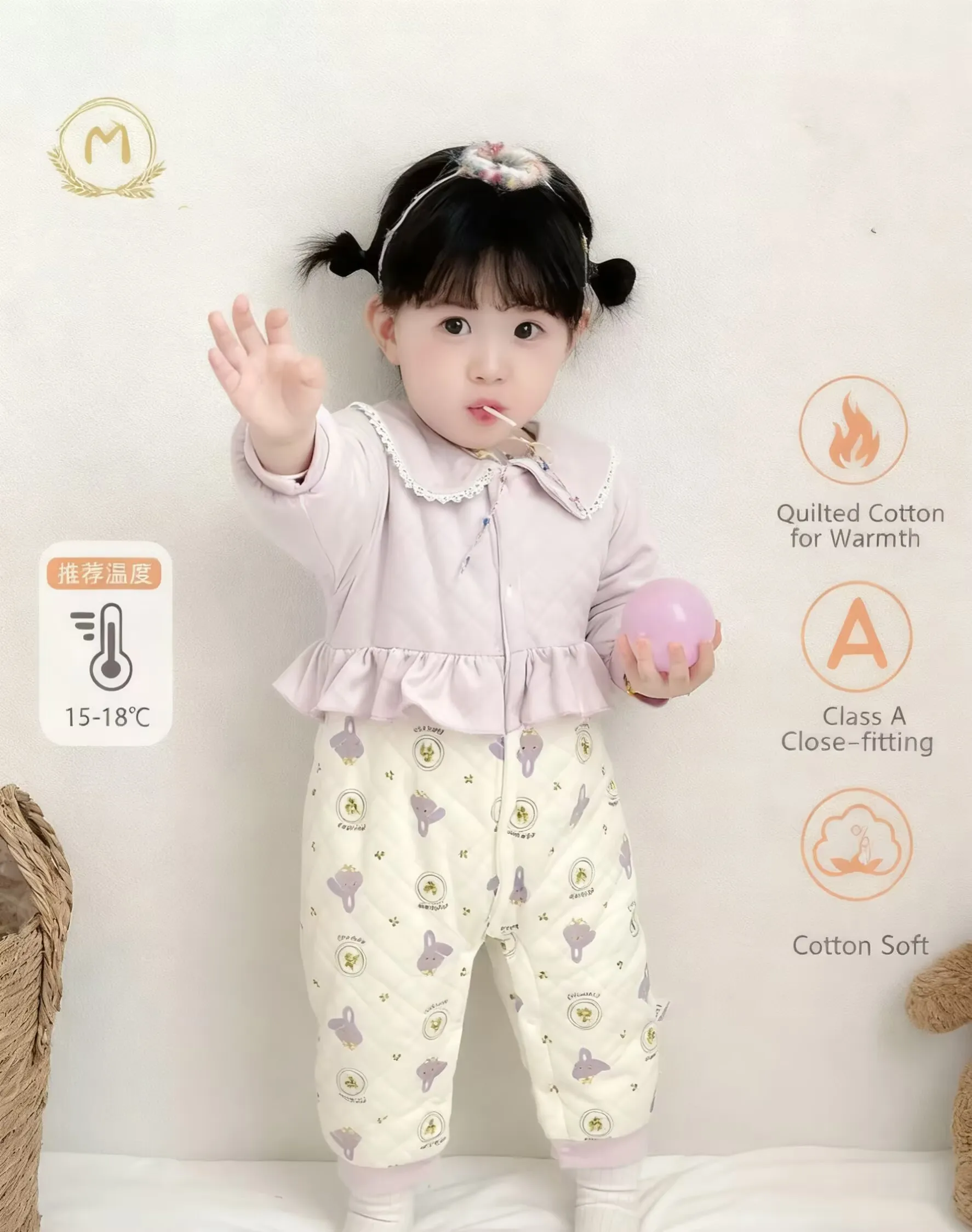 

Теплый теплый наряд принцессы для маленьких девочек, высококачественный комбинезон с хлопковой подкладкой, мягкая зимняя приятная для кожи одежда для младенцев, подарочный набор