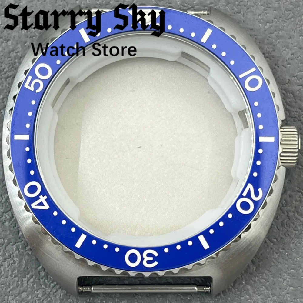 Gramock 42mm New Diver Silver Watch Case With Green Luminous Rotating Bezel Suitable For NH35 Automatic Movement Watch Accessory