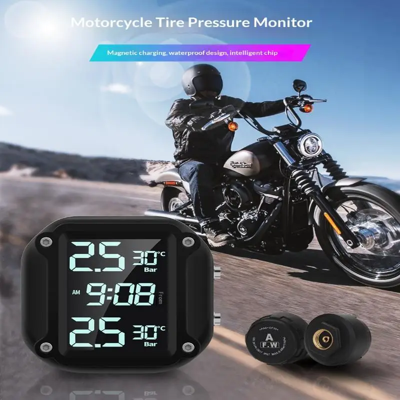 Motorcycle Wireless Tire Pressure Detector Motorcycle Tire Pressure Monitor M5 Combination Digital Display External Motorcycle