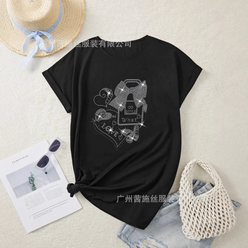 Short-sleeved Ironing Letter Cartoon T-shirt