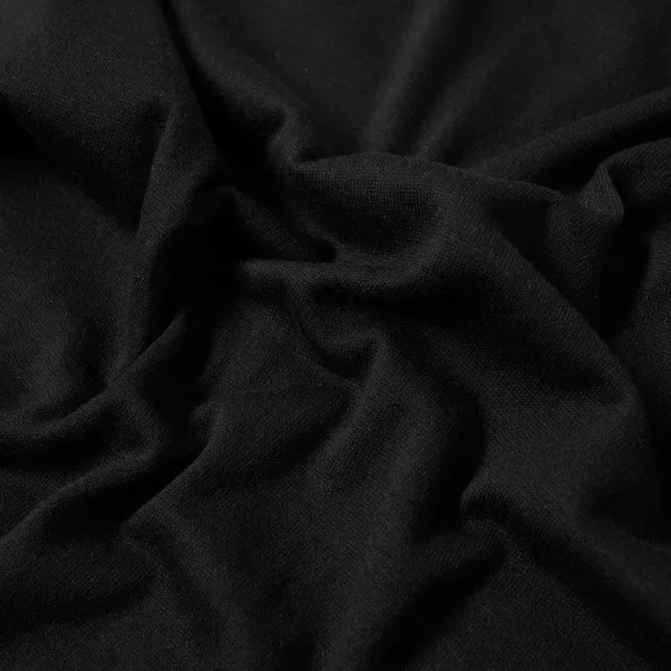 Double-Sided Black Short-Sleeve T-Shirt – Front Detailed Dark Anime Elf Character Illustration with Red-Purple Gradient Flames