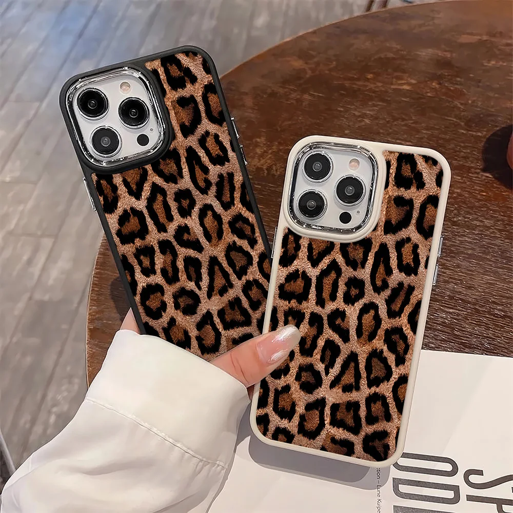 

Brown leopard print case, suitable for iPhone16Pro Max/ iPhone16Pro/ iPhone16/ iPhone16 Plus to iPhone11 12 13 14 15 series