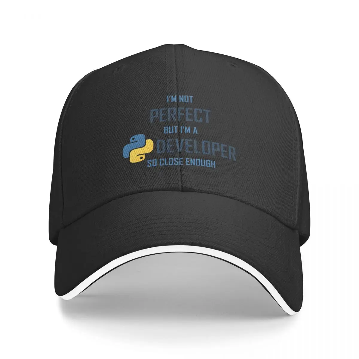 I'm not perfect but I'm a Python Developer so close enough Baseball Cap Snap Back Hat Trucker Cap Women's Golf Wear Men's