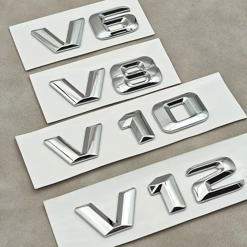 

3D ABS Chrome Letters V6 V8 V10 V12 Car Fender Side Logo Badge Sticker For Mercedes Benz W205 W204 W213 W212 W221 Accessories