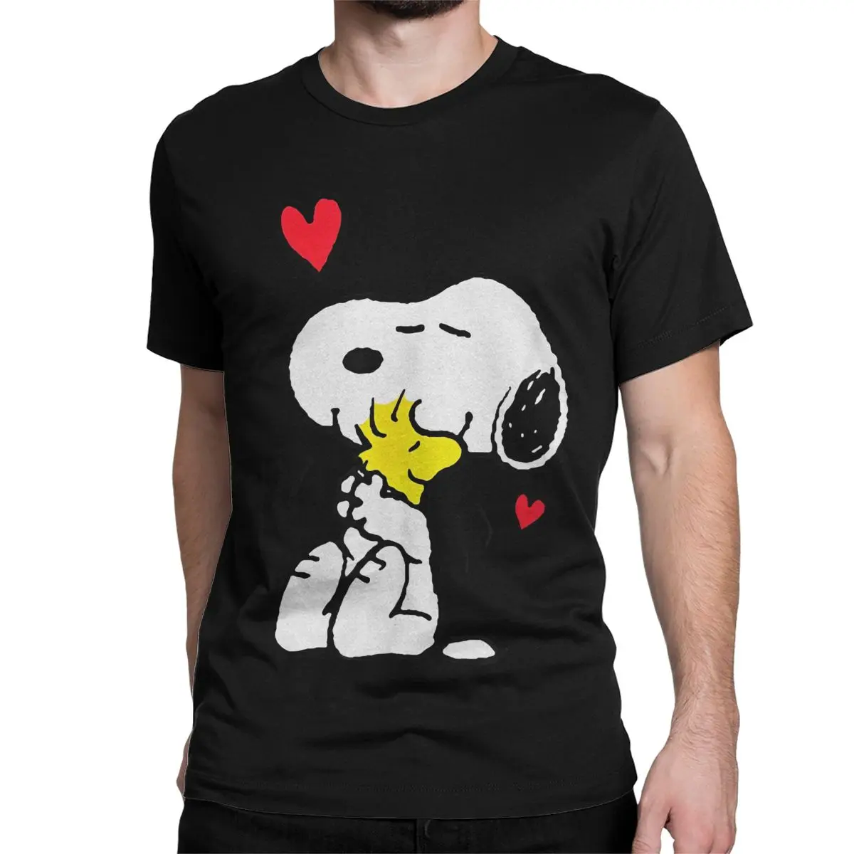 Valentine Snoopy And Woodstock Lots Of Love Men Women's T Shirts Cartoon Tee Shirt T-Shirt Pure Cotton Birthday Gift Clothing