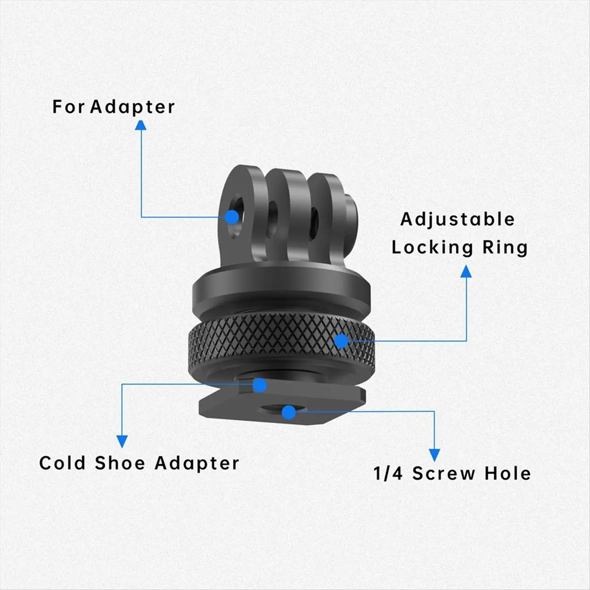 ABAN Action Camera Cold Shoe Adapter with 360° Adjustment 1/4 Inch Screw Hole for 13 Action 4