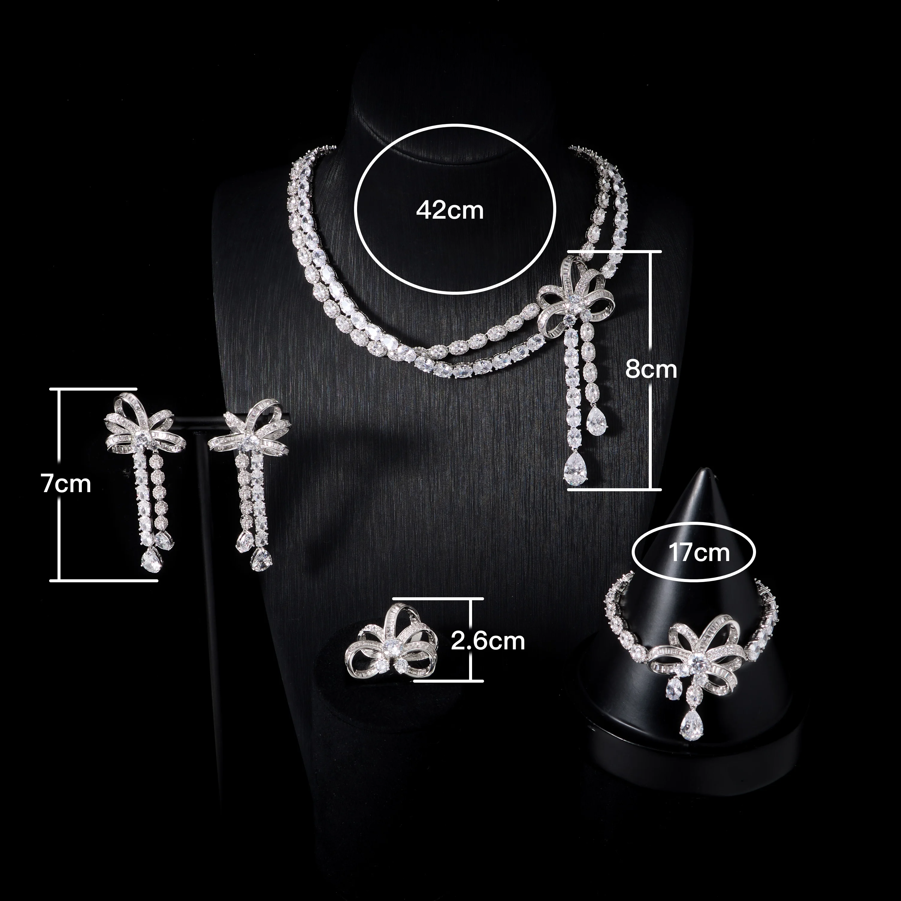 241105 Luxury Bridal Jewelry Big Sets For Women Cubic Zirconia Necklace Set DuBai Saudi Wedding Engagement Festival Accessory