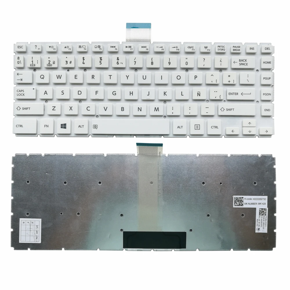 

L40B Latin LA Keyboard For Toshiba Satellite L40D-B L40T-B L45-B L45D-B S40-B S45-B Notebook PC Keyboard MP-13R6 White Keycaps