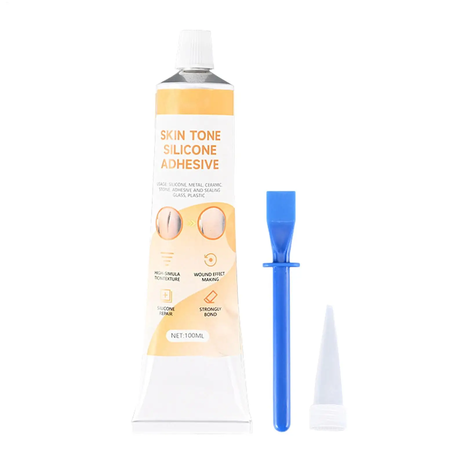 Silicone Adhesive 100ml Skin-Tone Crack Sealing Skin-Color Silicone Adhesive Glue for Doll Makeup Model Making Crack Sealing