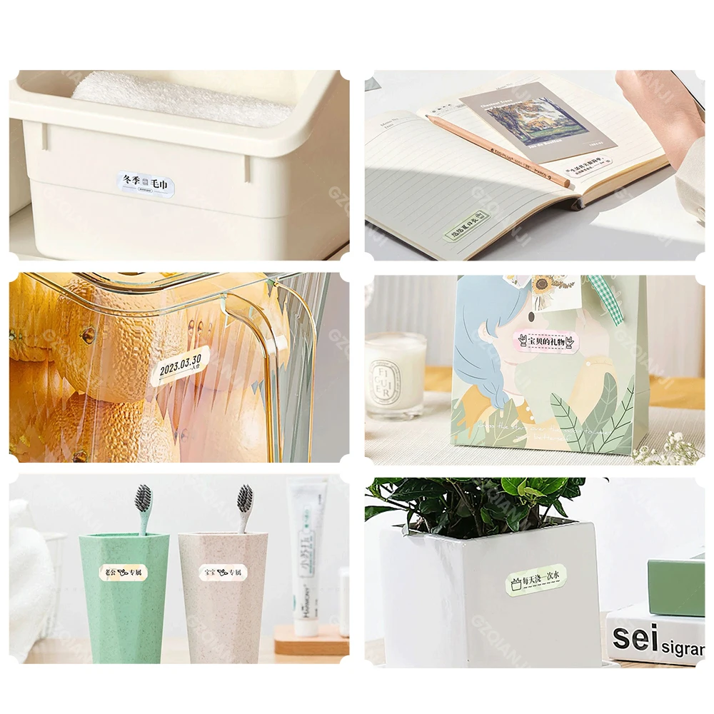 【6 Rolls Gift Box】NIIMBOT D11 D110 Label Paper Name Sticker Waterproof Classified Storage Color Adhesive Official Printer USE