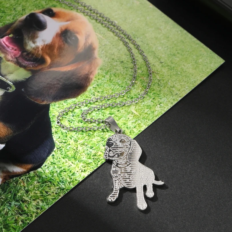 Joyería grabada en línea hecha a mano, collar pintado personalizado para mascotas, collar personalizado con foto de mascota, regalo con imagen personalizada para mujeres