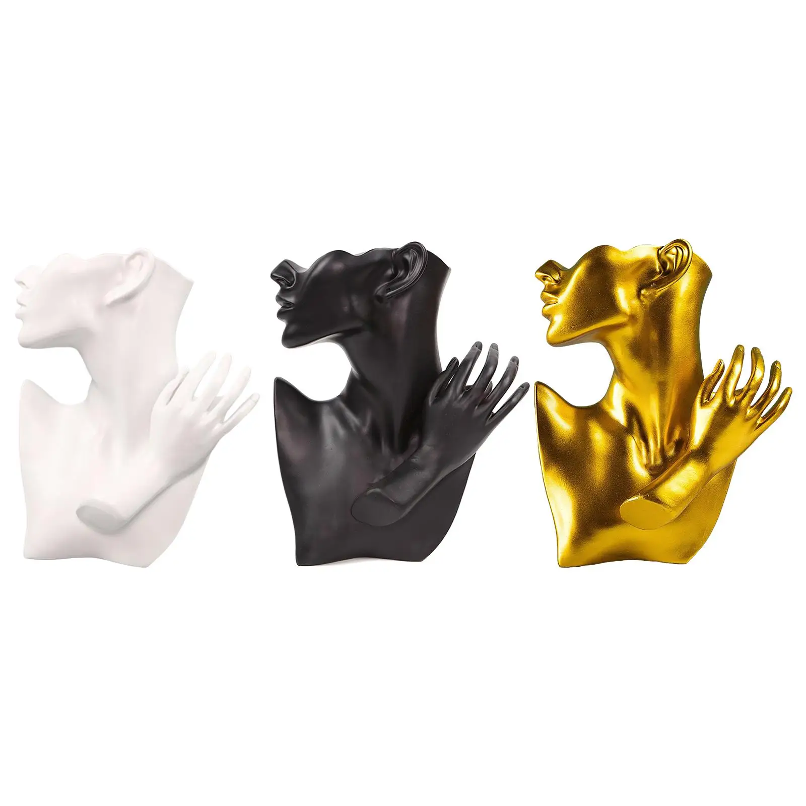 Jewelry Mannequin Bust Display Compact for Necklace Earring Rings Bathroom