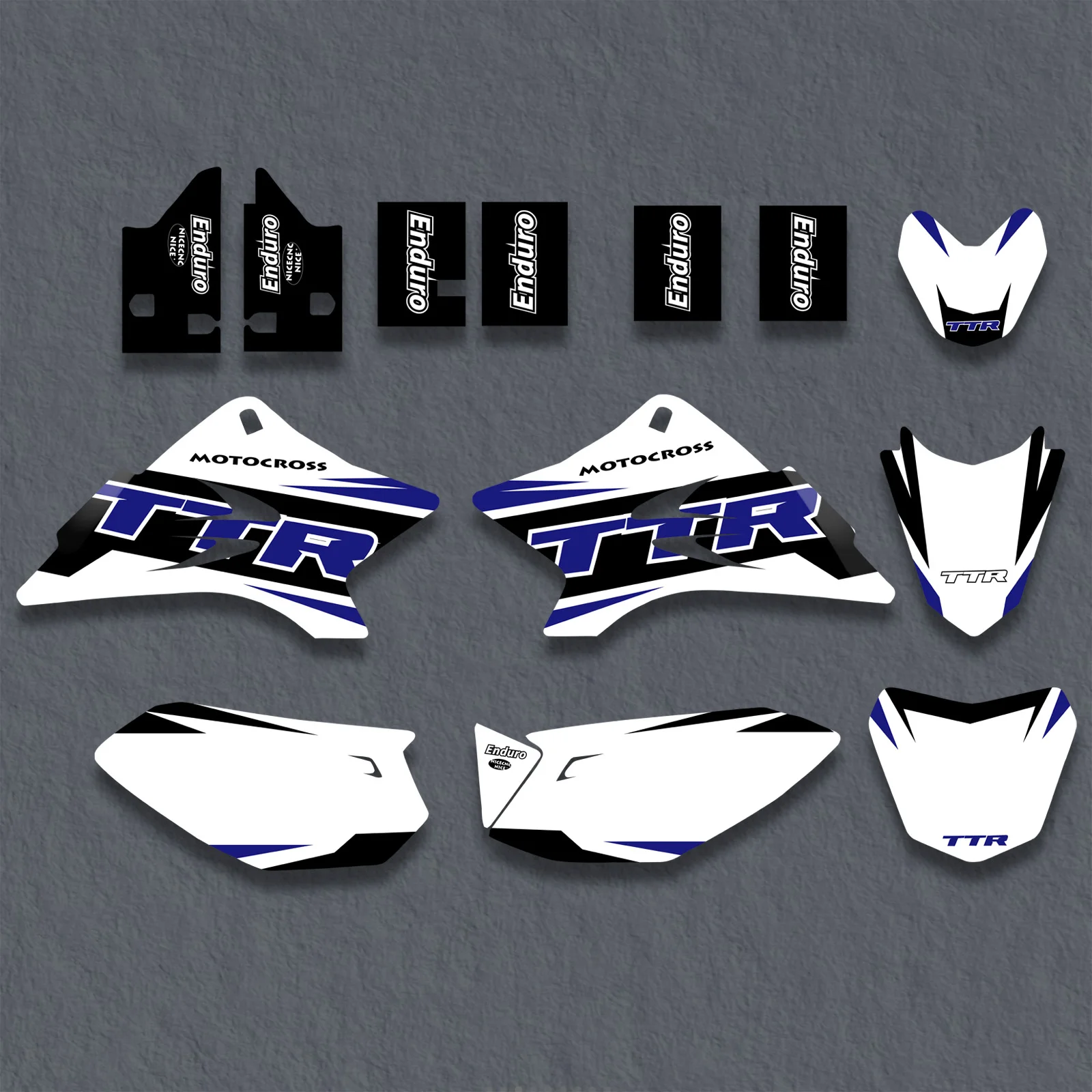 For Yamaha TTR 50 TTR50 2006-2015 2014 2013 2012 2011 2010 2009 2008 2007 Motocross Graphics Background Decals Sticker Customize