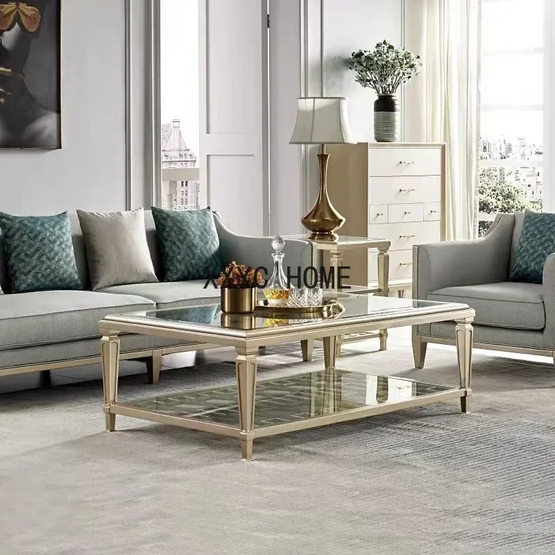 European solid wood coffee table American light luxury corner table