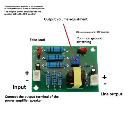 A40I Passive Audio Attenuator High-Level to Low-Level Amplifier Speaker to Line Output Attenuator Common Ground Isolation
