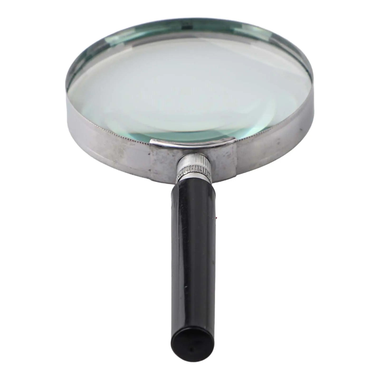 Compact Handheld Magnifying Glass 5X Magnification with Metal Frame and Glass Lens for Close Up Reading and Inspection Work