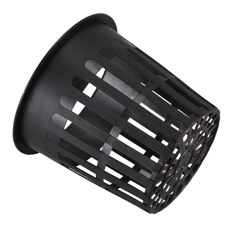 75 Pack 4 Inch Net Cups Slotted Mesh Wide Lip Filter Plant Net Pot Bucket Basket For Hydroponics