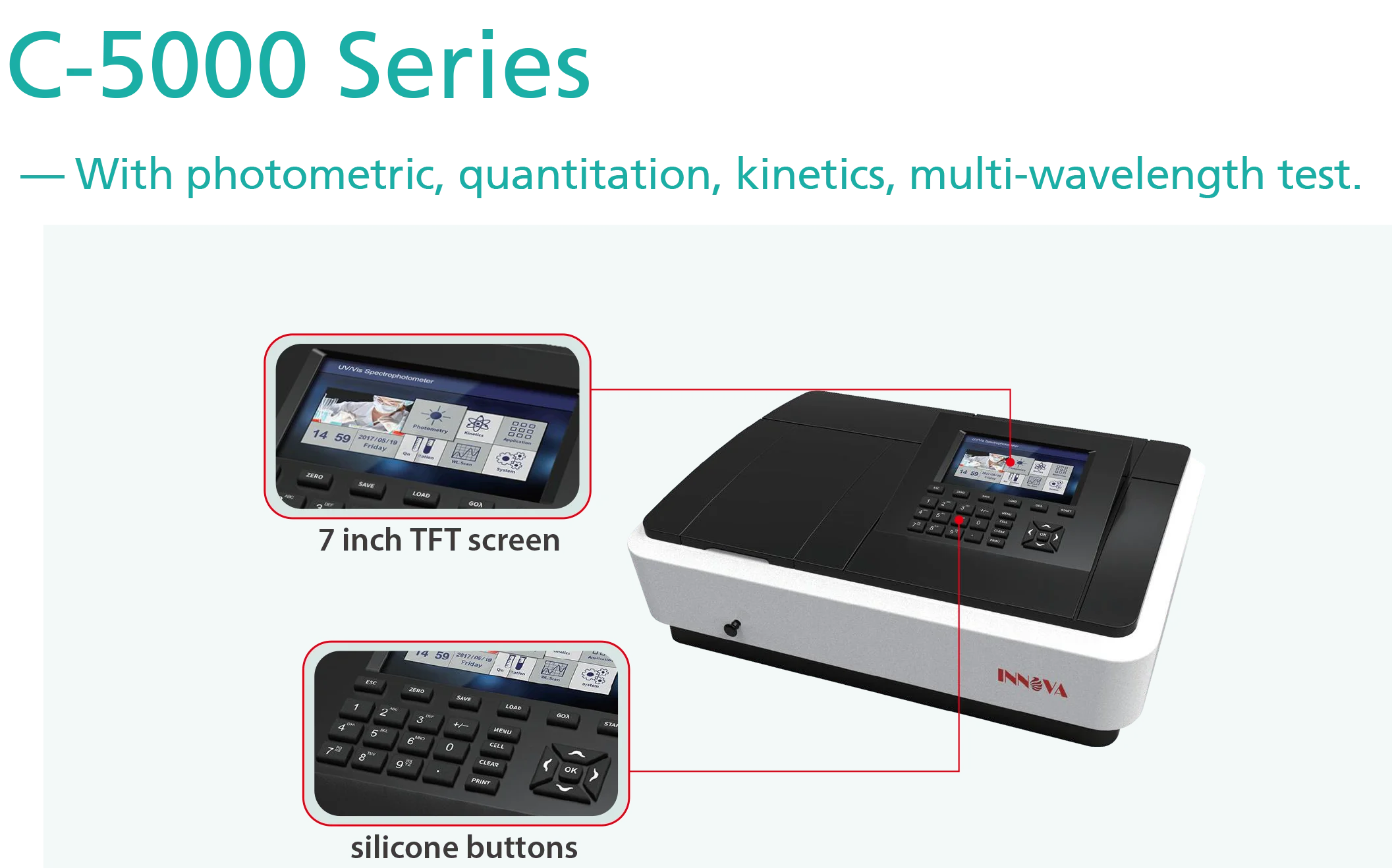 Espectrofotômetro do tela táctil do laboratório, UE certificado, espectrofotômetro visível UV, feixe dobro, 190nm a 1100nm, 2nm