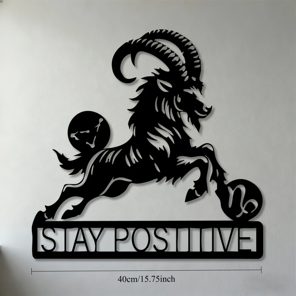 CIFBUY Iron Wall Art Capricorn Zodiac Metal Waterproof Sculpture For Home Living Room Hanging Decor Gift