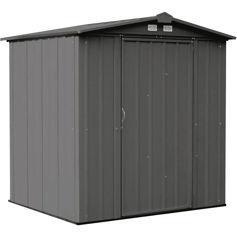 

ARROW EZEE Galvanized Steel Low Gable Shed Charcoal, Storage Shed with Peak Style Roof ，outdoor storage