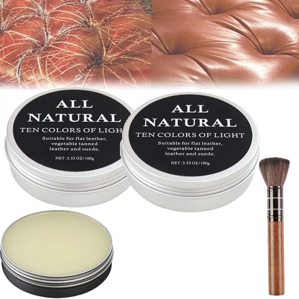 Furniture Salve for Leather with Brush Durable Leather Nourishing Repairing Cream for Genuines Leather