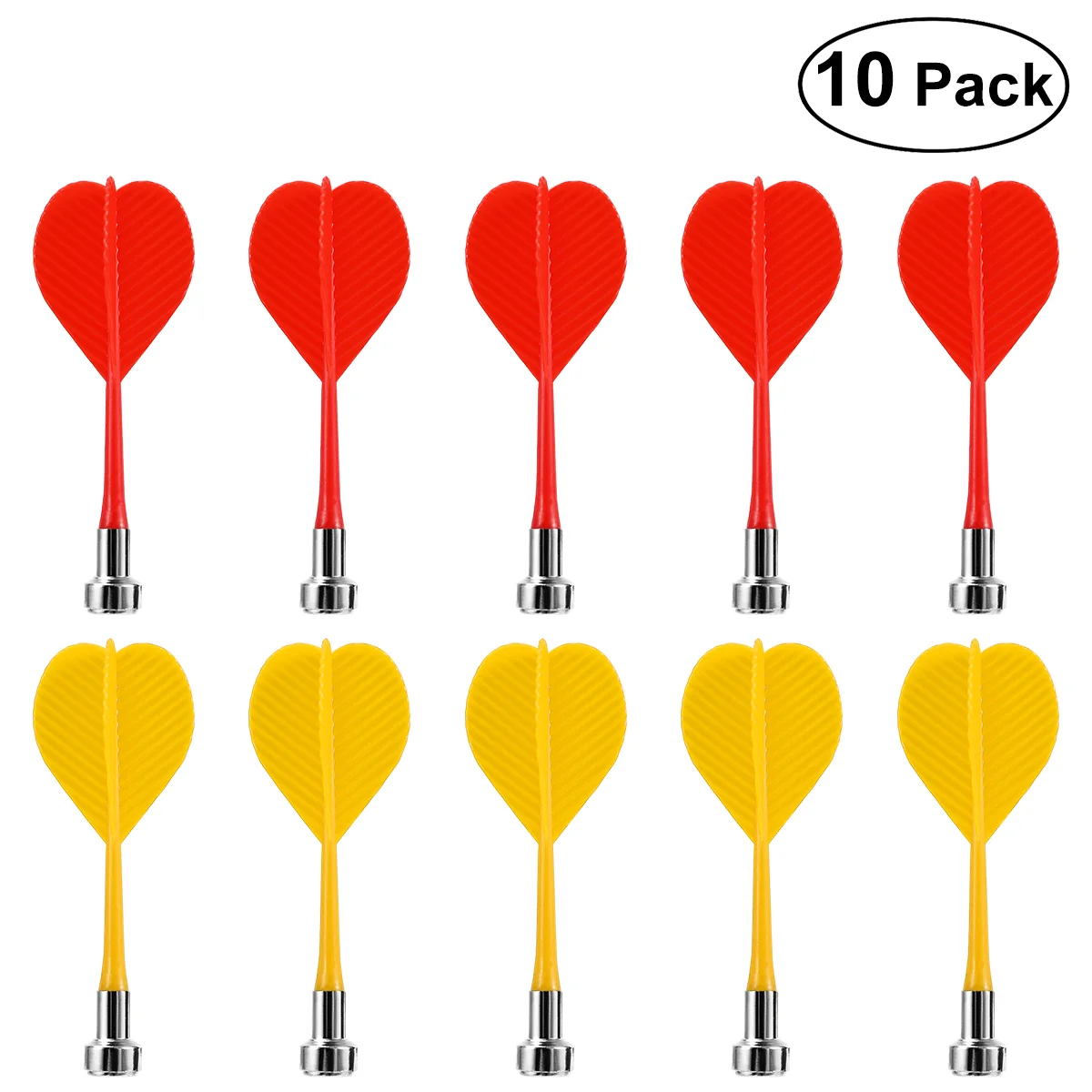 NUOLUX 10pcs Replacement Durable Safe Plastic Wing Bullseye Game (Red & Yellow) Plastic wing magnetic